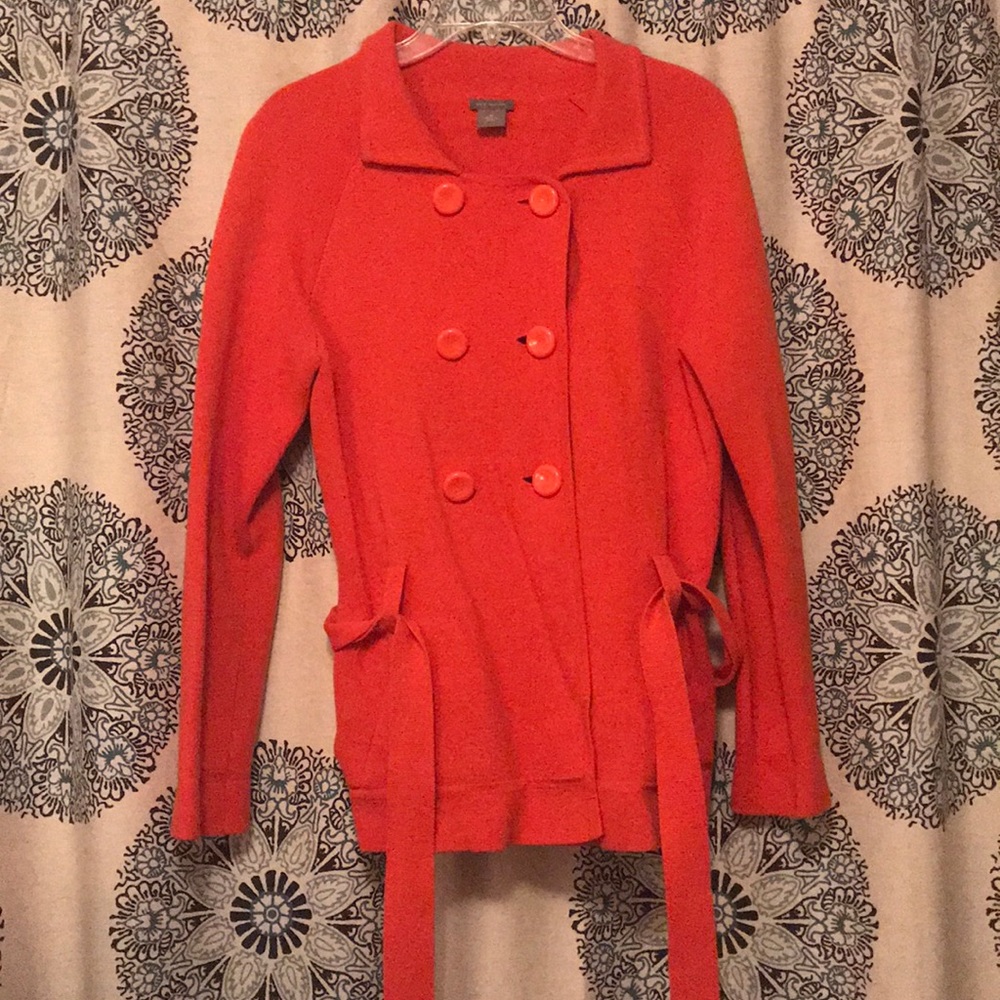 Ann Taylor Orange Front-Button Coat